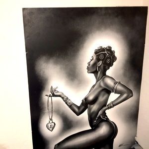 Painting out of foam of woman